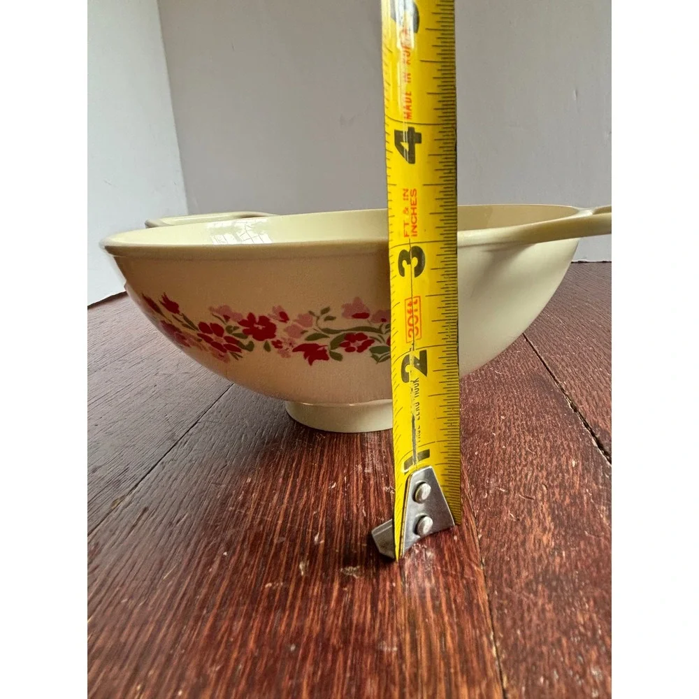 Pioneer Woman Melamine Colander Floral Red Pink Cream Berry Strainer 7.5 Inch